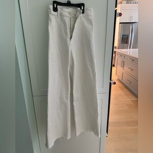 Zara marine straight high rise jeans in white